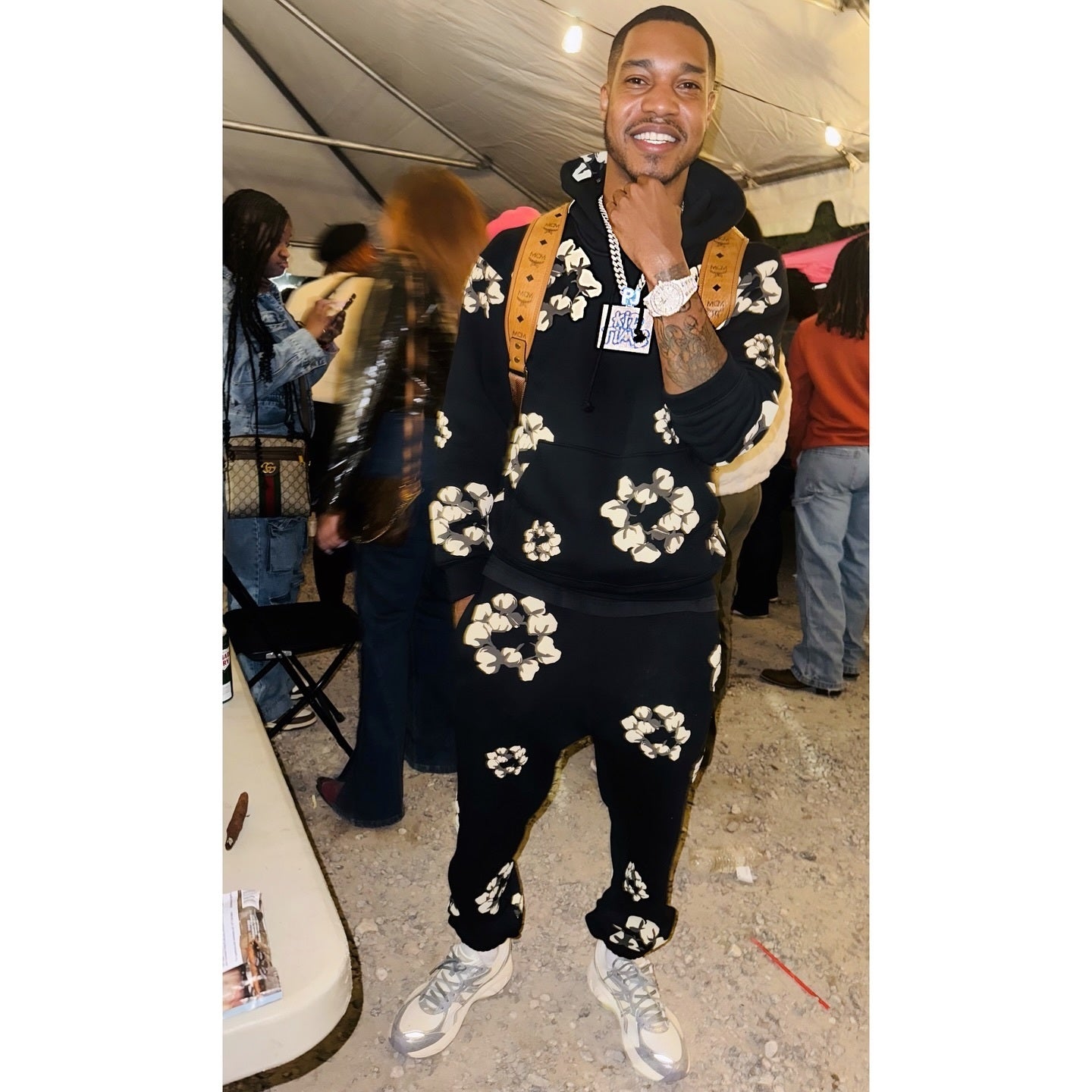 Denim Tears x CPFM Cactus Tears Wreath Sweatpants BLACK