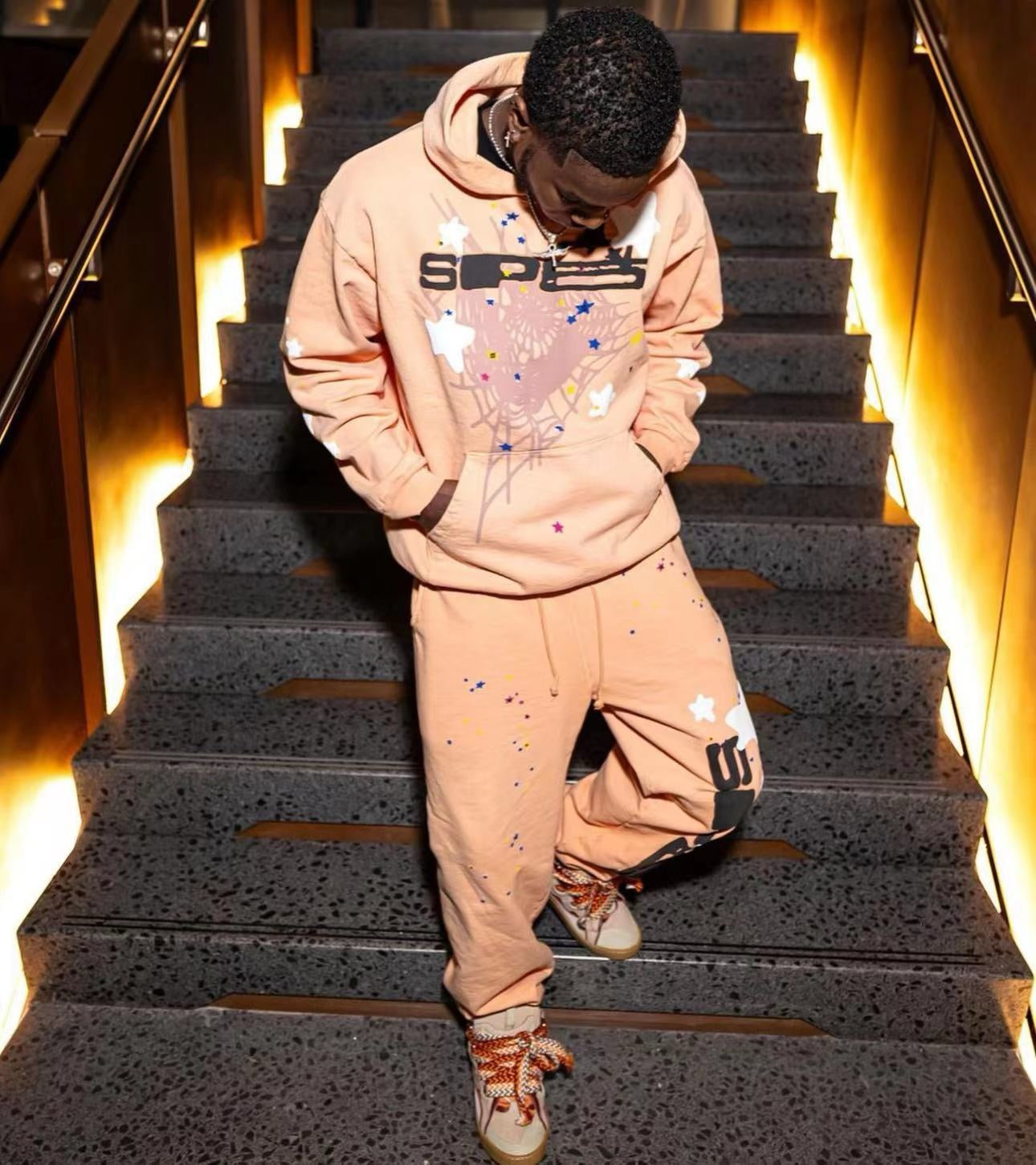 SP5DER YELLOW PEACH HOODIE