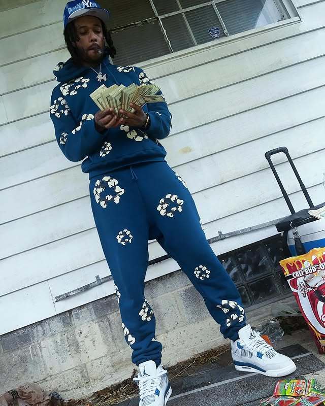 Denim Tears x CPFM Cactus Tears Wreath Sweatpants BLUE