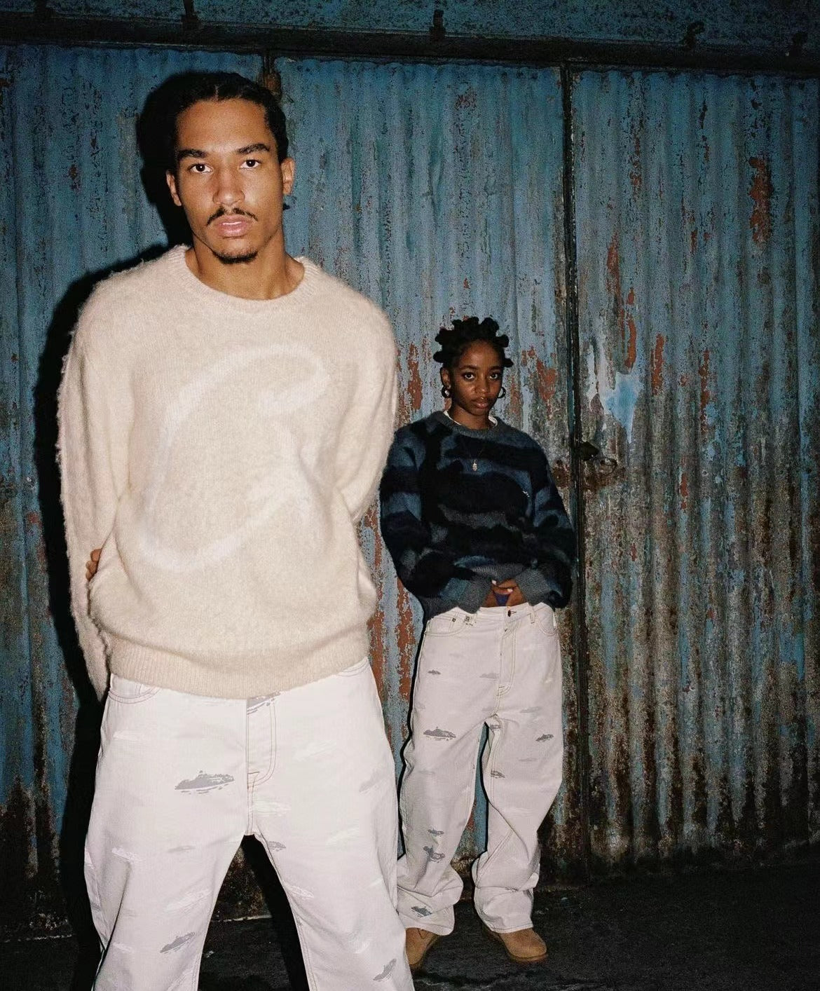 Corteiz Mohair kmit sweater deep ocean camo