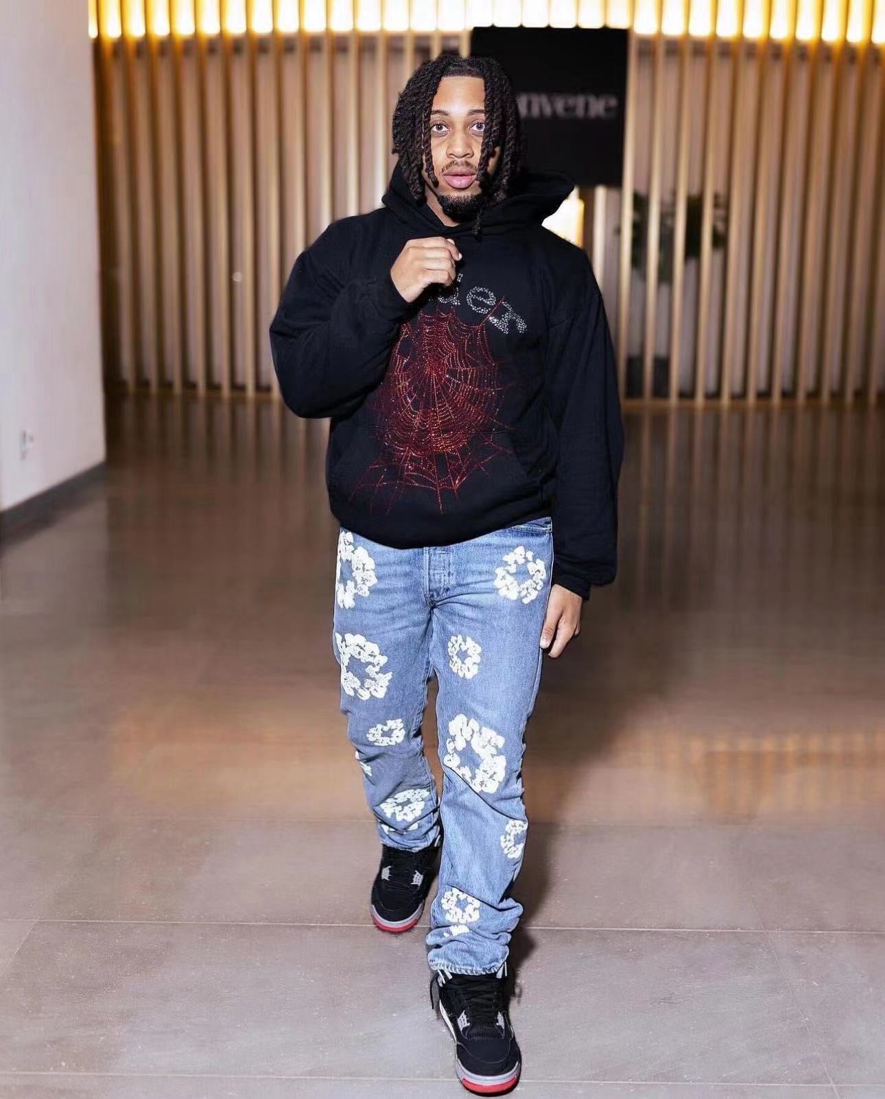 Sp5der OG Rhinestone Logo Hoodie