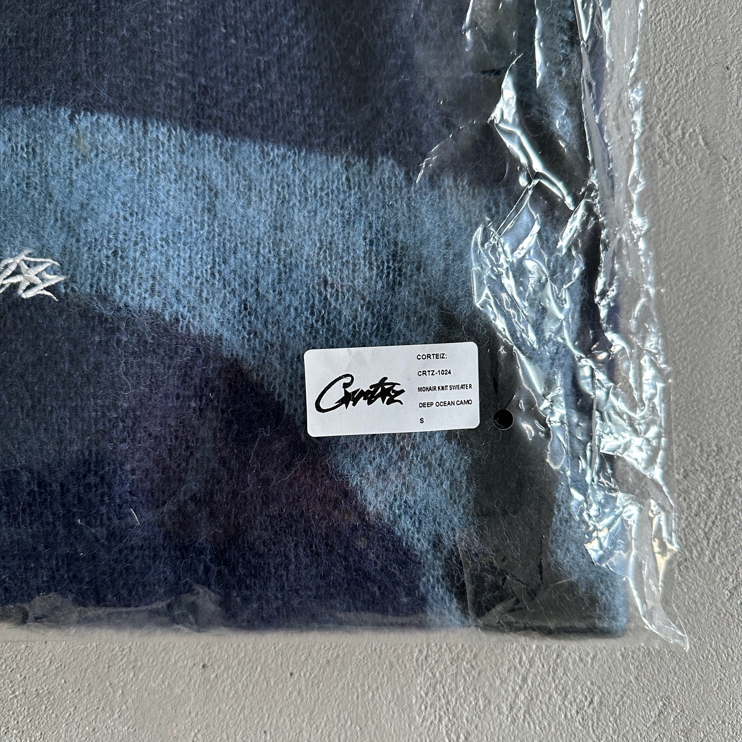Corteiz Mohair kmit sweater deep ocean camo