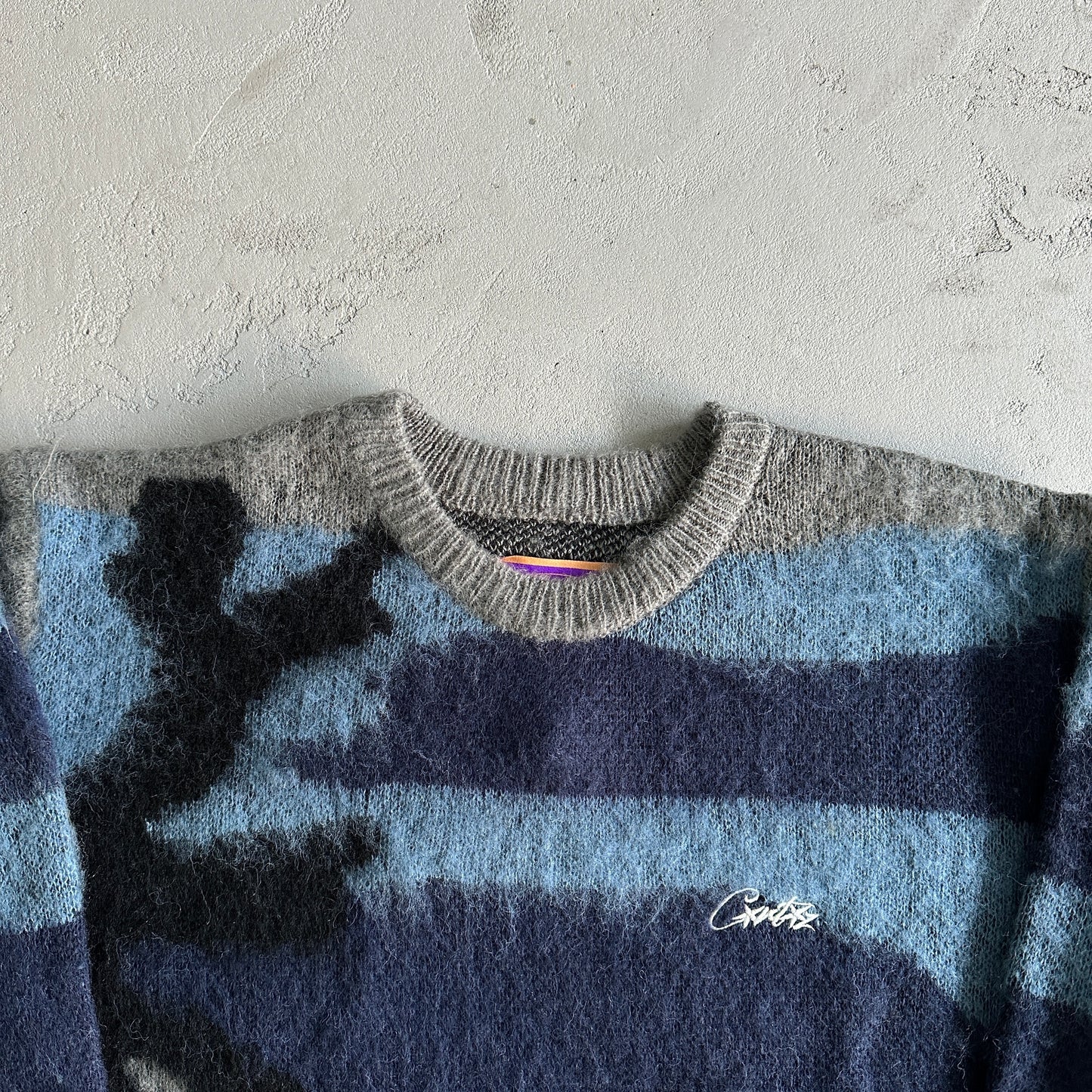 Corteiz Mohair kmit sweater deep ocean camo