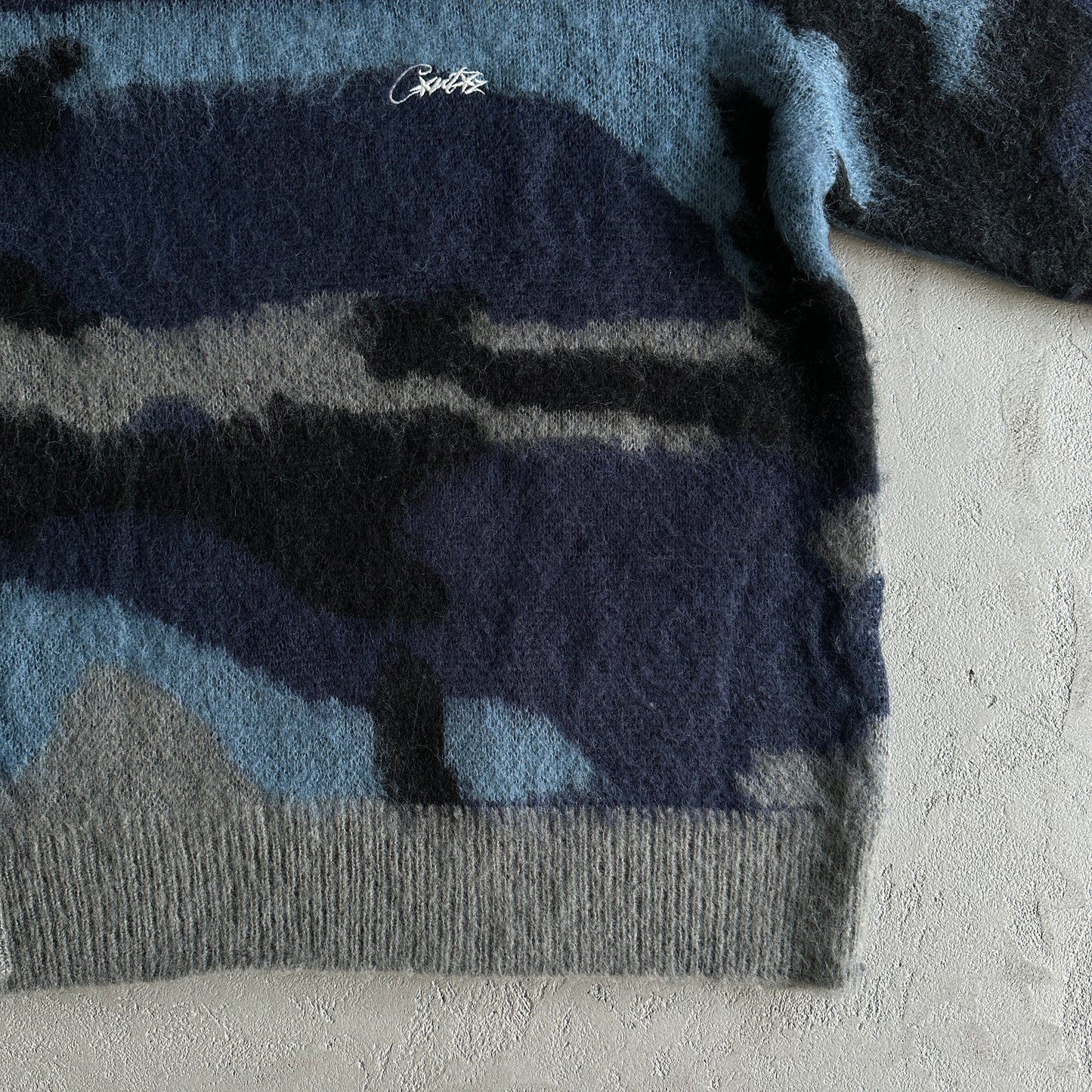 Corteiz Mohair kmit sweater deep ocean camo