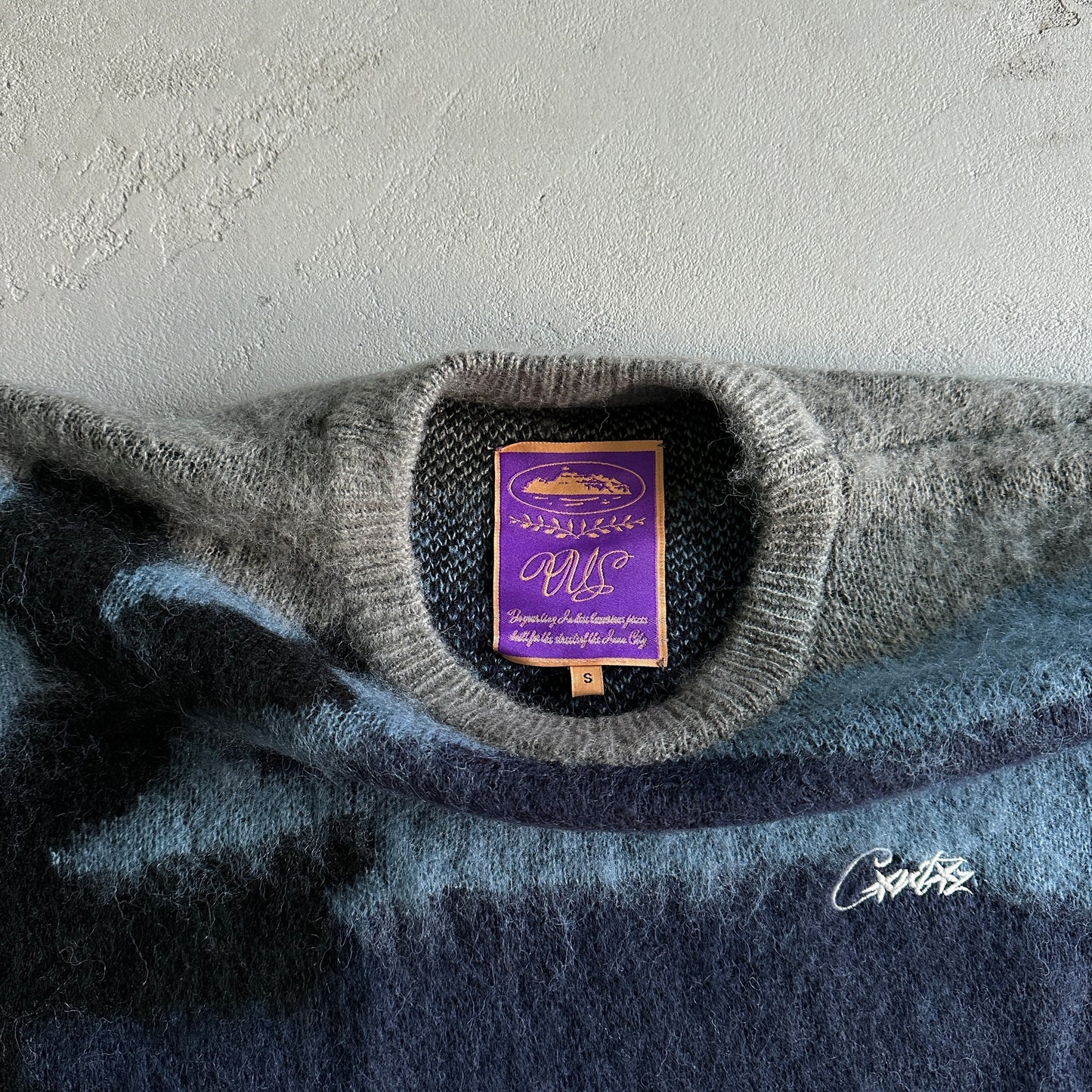 Corteiz Mohair kmit sweater deep ocean camo