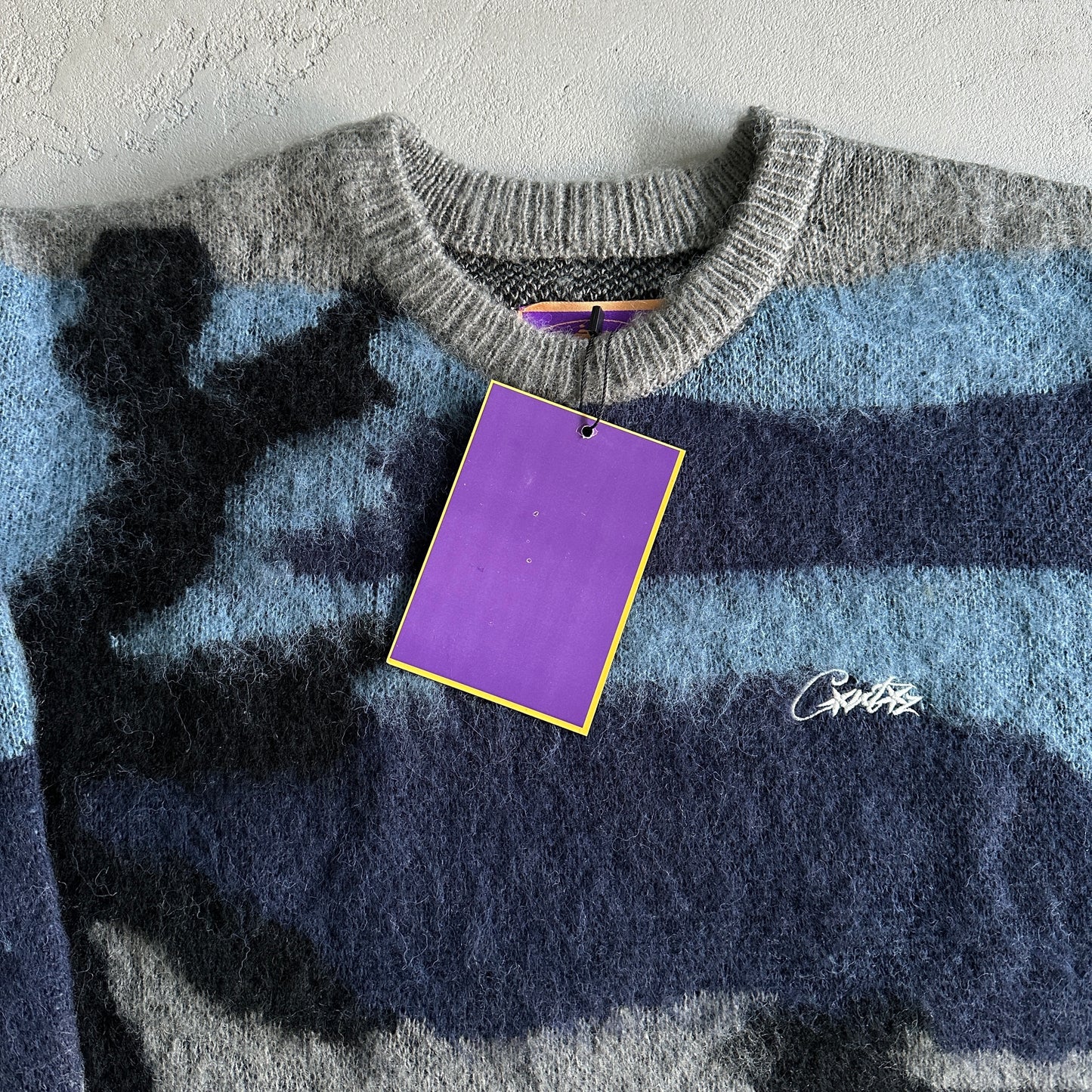 Corteiz Mohair kmit sweater deep ocean camo