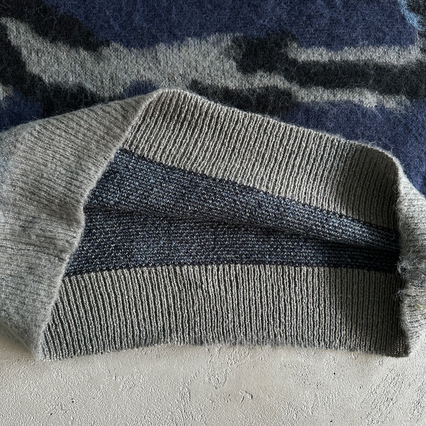 Corteiz Mohair kmit sweater deep ocean camo