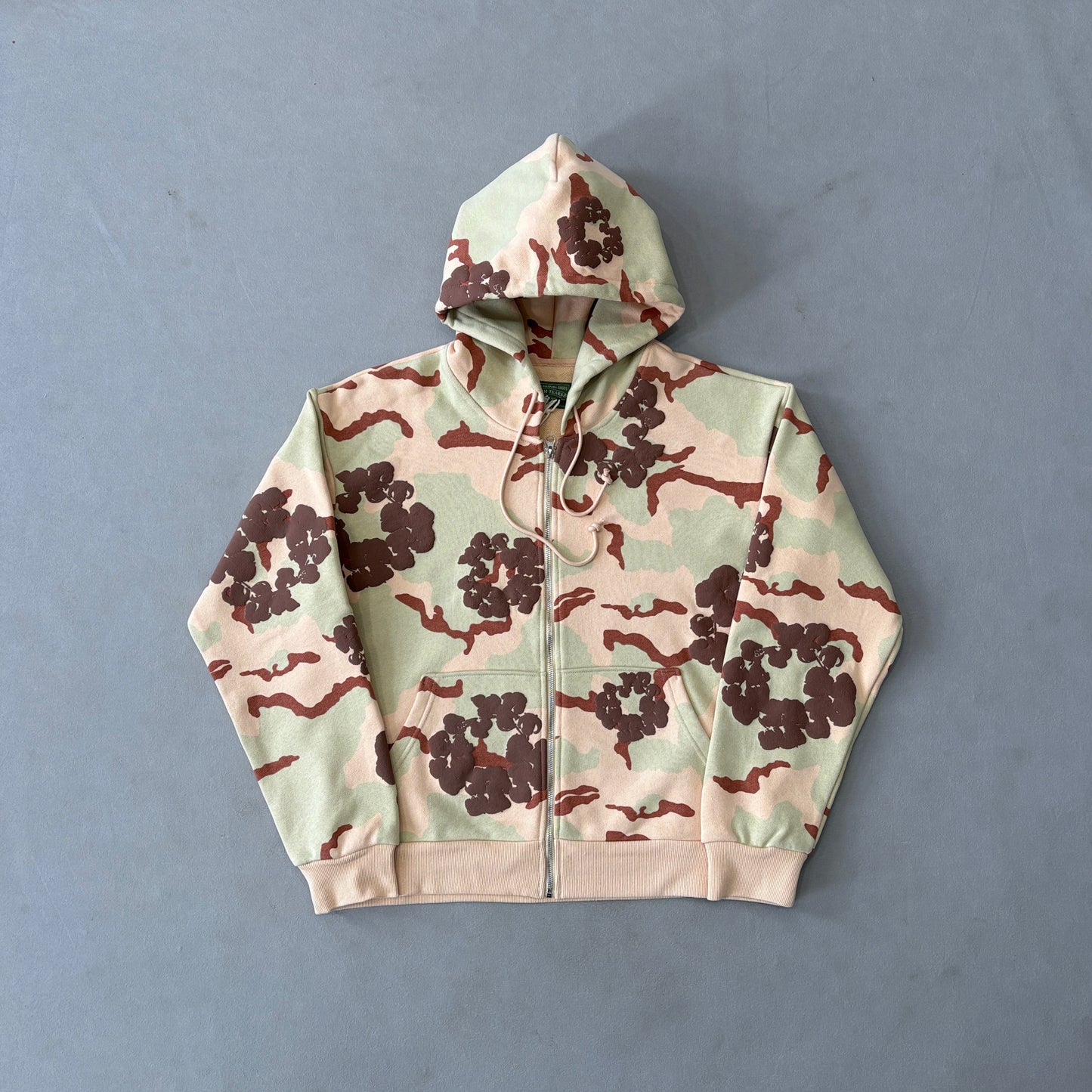 Denim Tears The C0tton Wreath Zip Sweatshirt Tan Camo