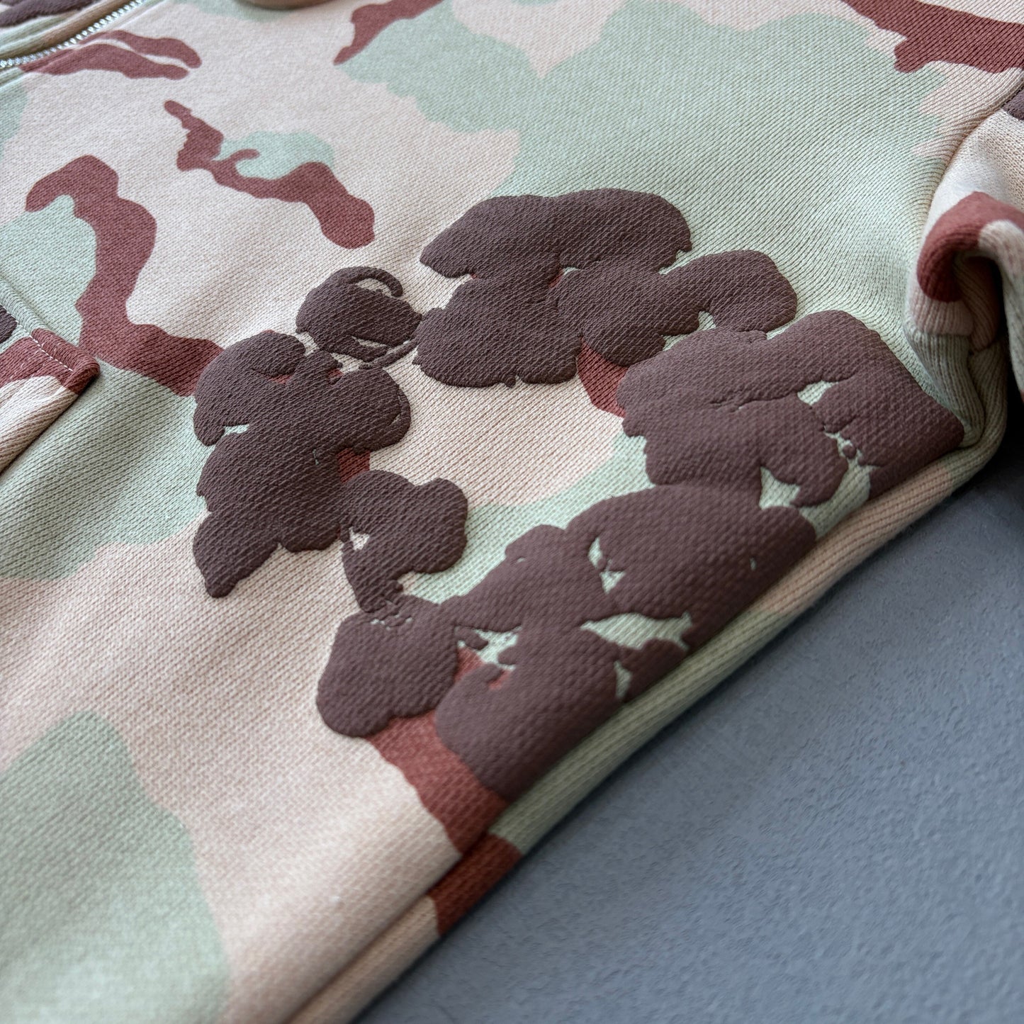 Denim Tears The C0tton Wreath Zip Sweatshirt Tan Camo