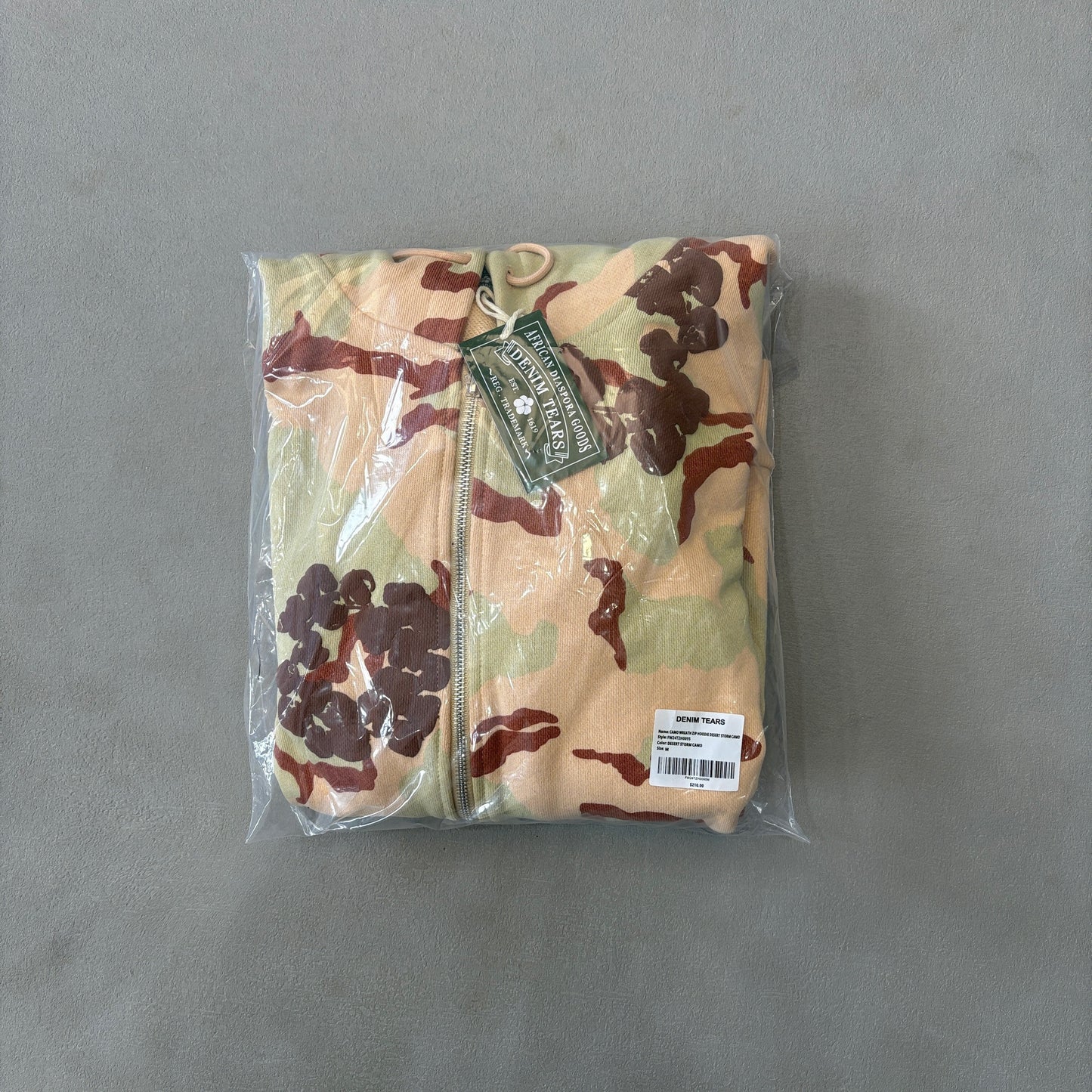 Denim Tears The C0tton Wreath Zip Sweatshirt Tan Camo