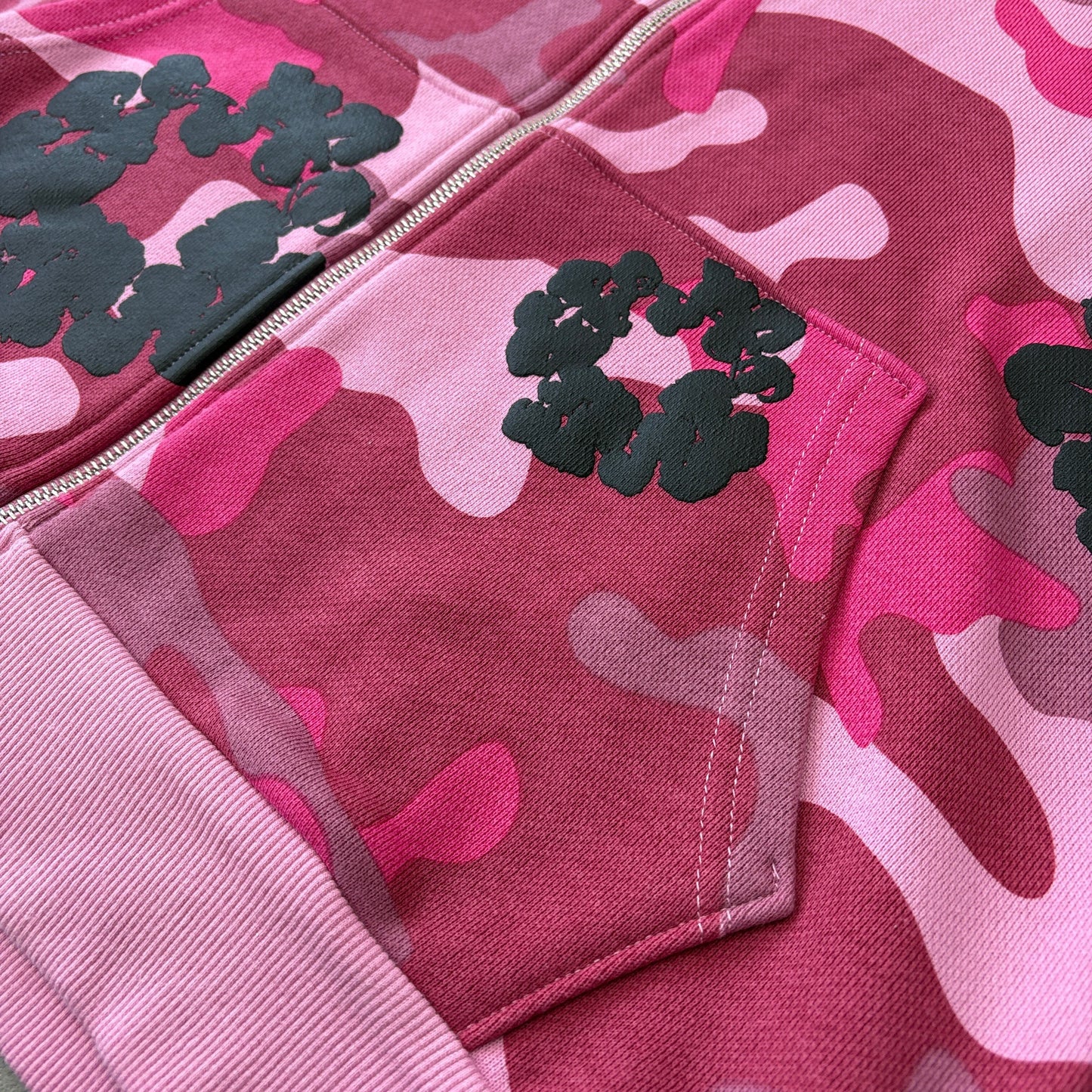 Denim Tears The C0tton Wreath Zip Sweatshirt Pink Camo