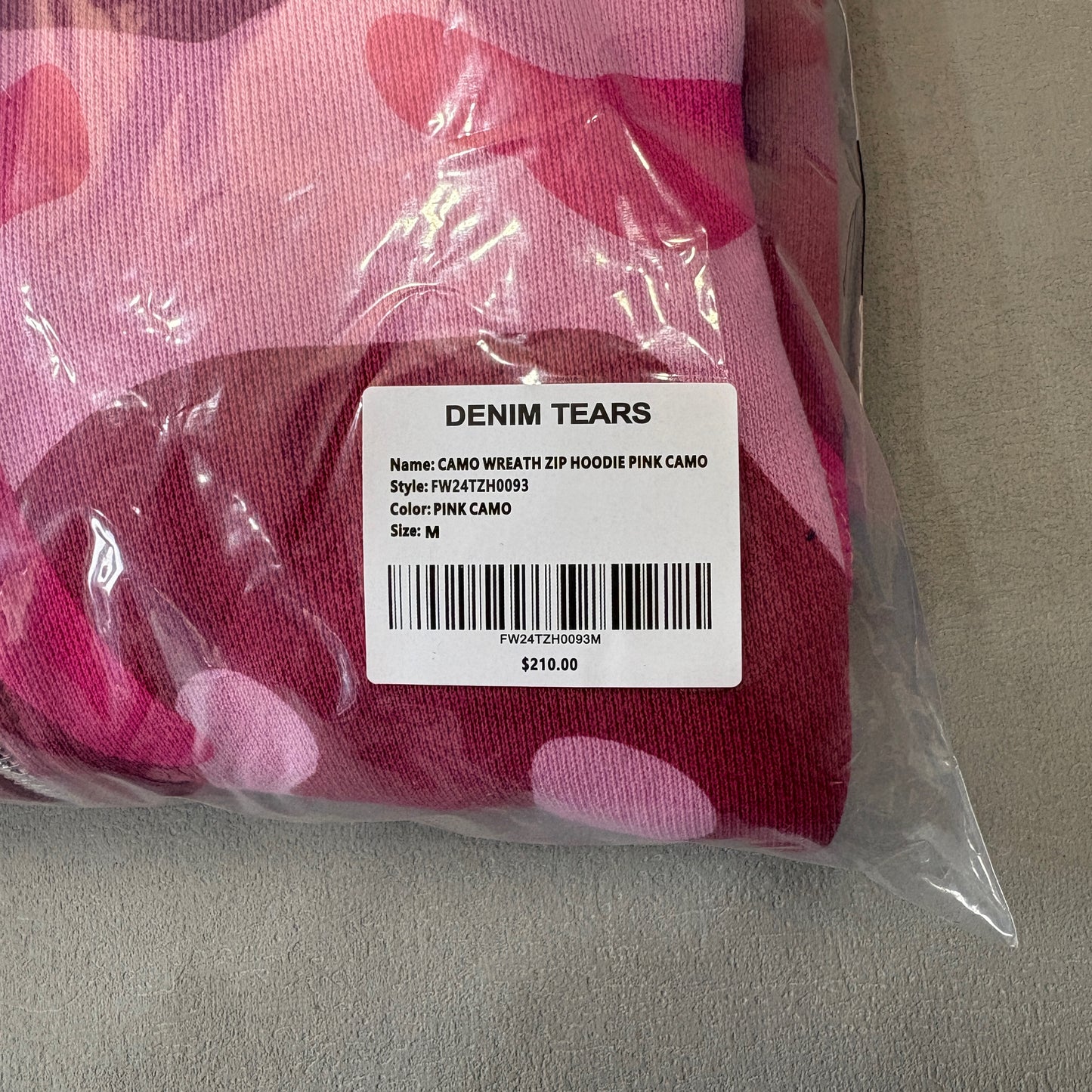 Denim Tears The C0tton Wreath Zip Sweatshirt Pink Camo