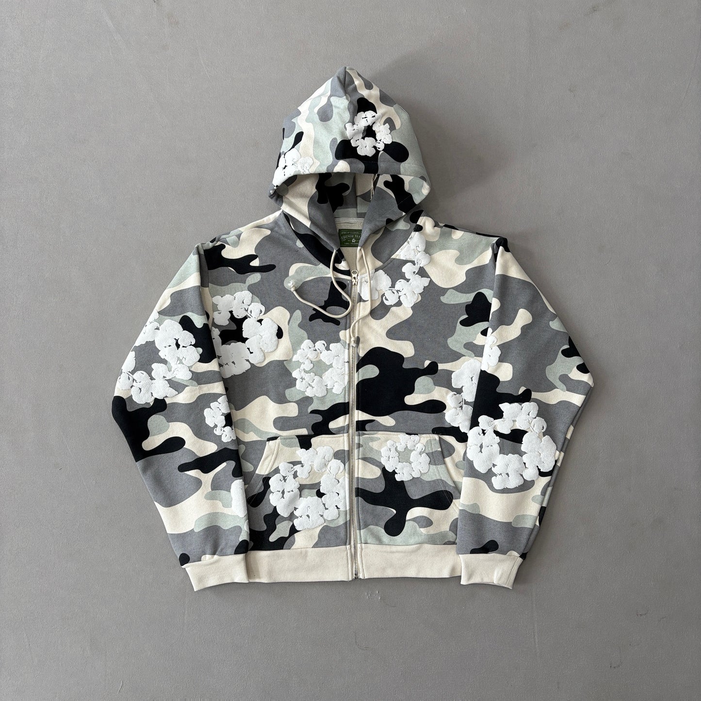 Denim Tears The Cotton Wreath Zip Sweatshirt White Camo