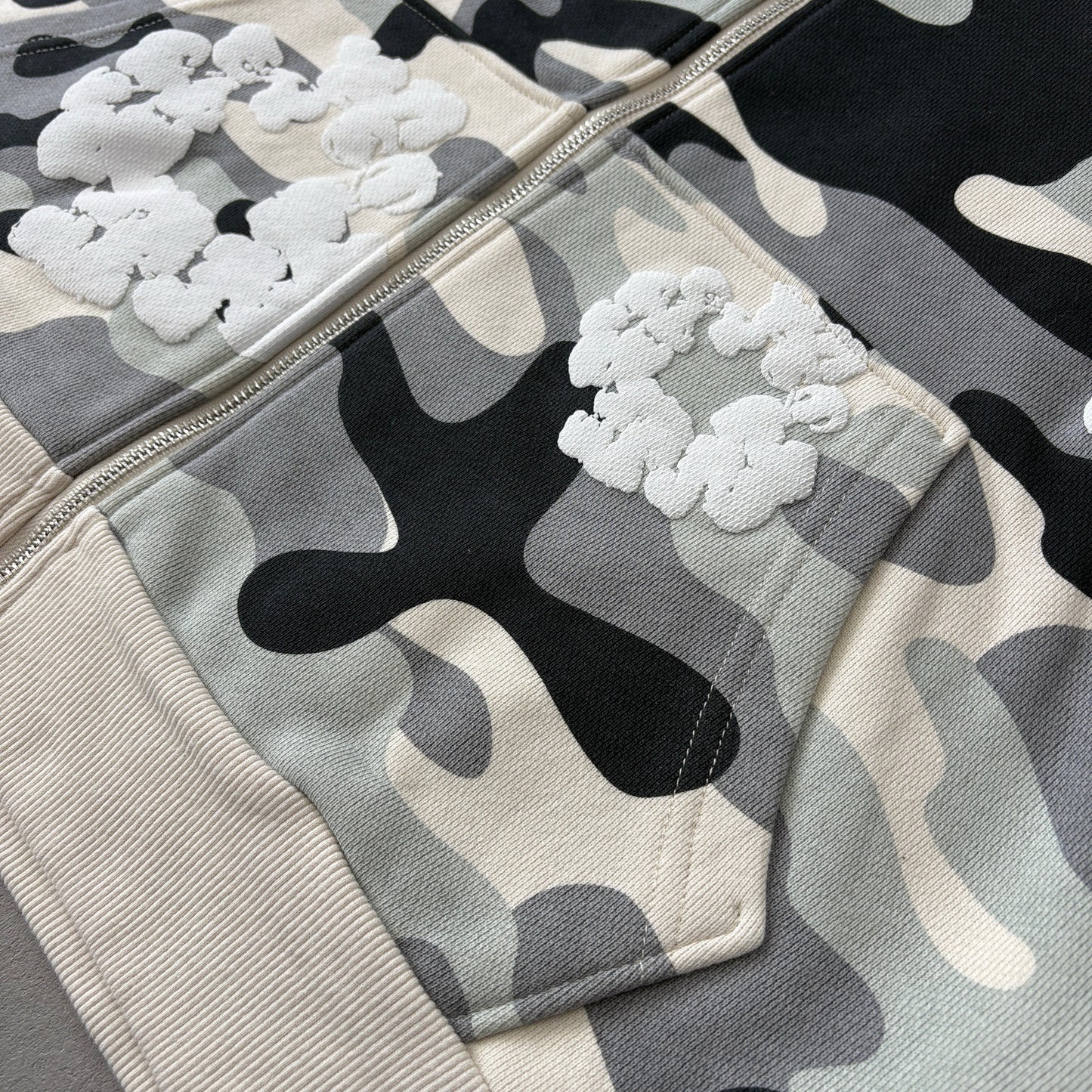 Denim Tears The Cotton Wreath Zip Sweatshirt White Camo