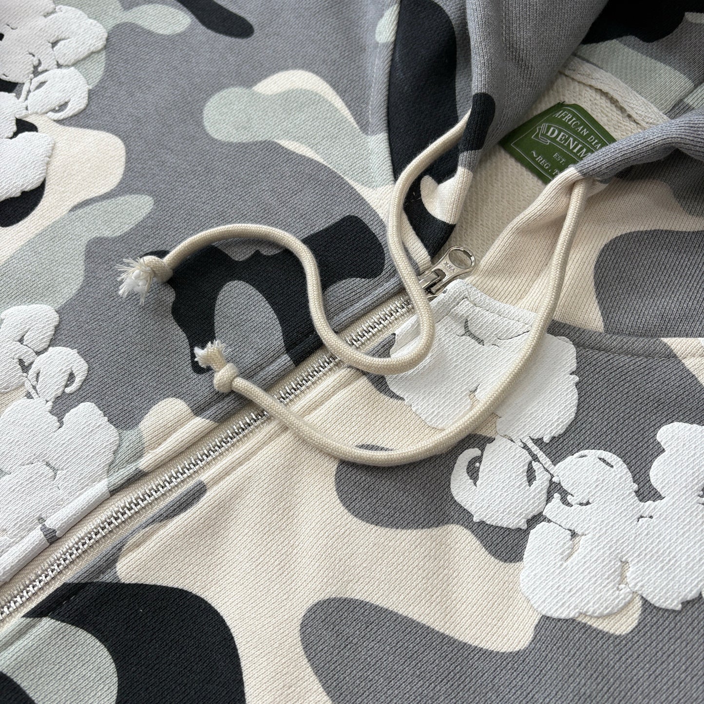 Denim Tears The Cotton Wreath Zip Sweatshirt White Camo