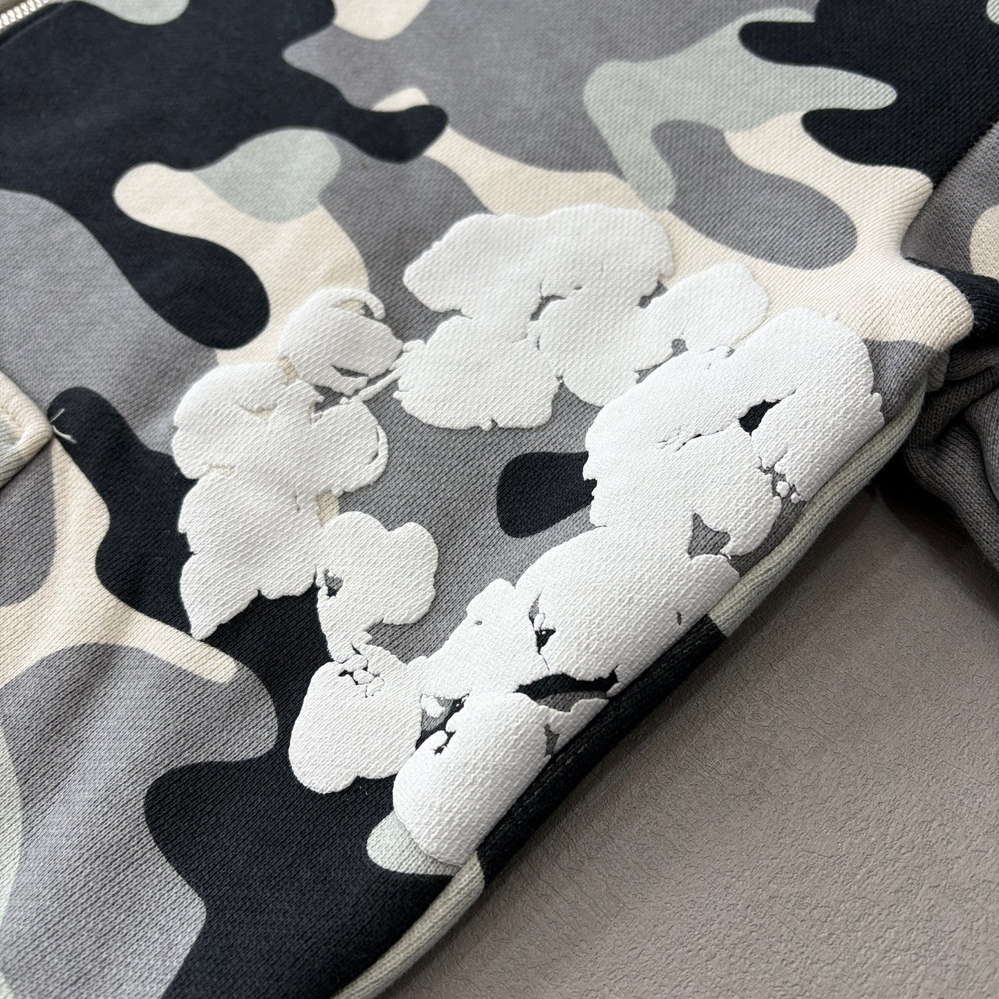 Denim Tears The Cotton Wreath Zip Sweatshirt White Camo
