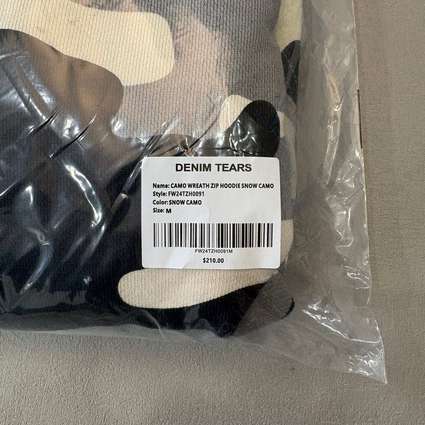 Denim Tears The Cotton Wreath Zip Sweatshirt White Camo