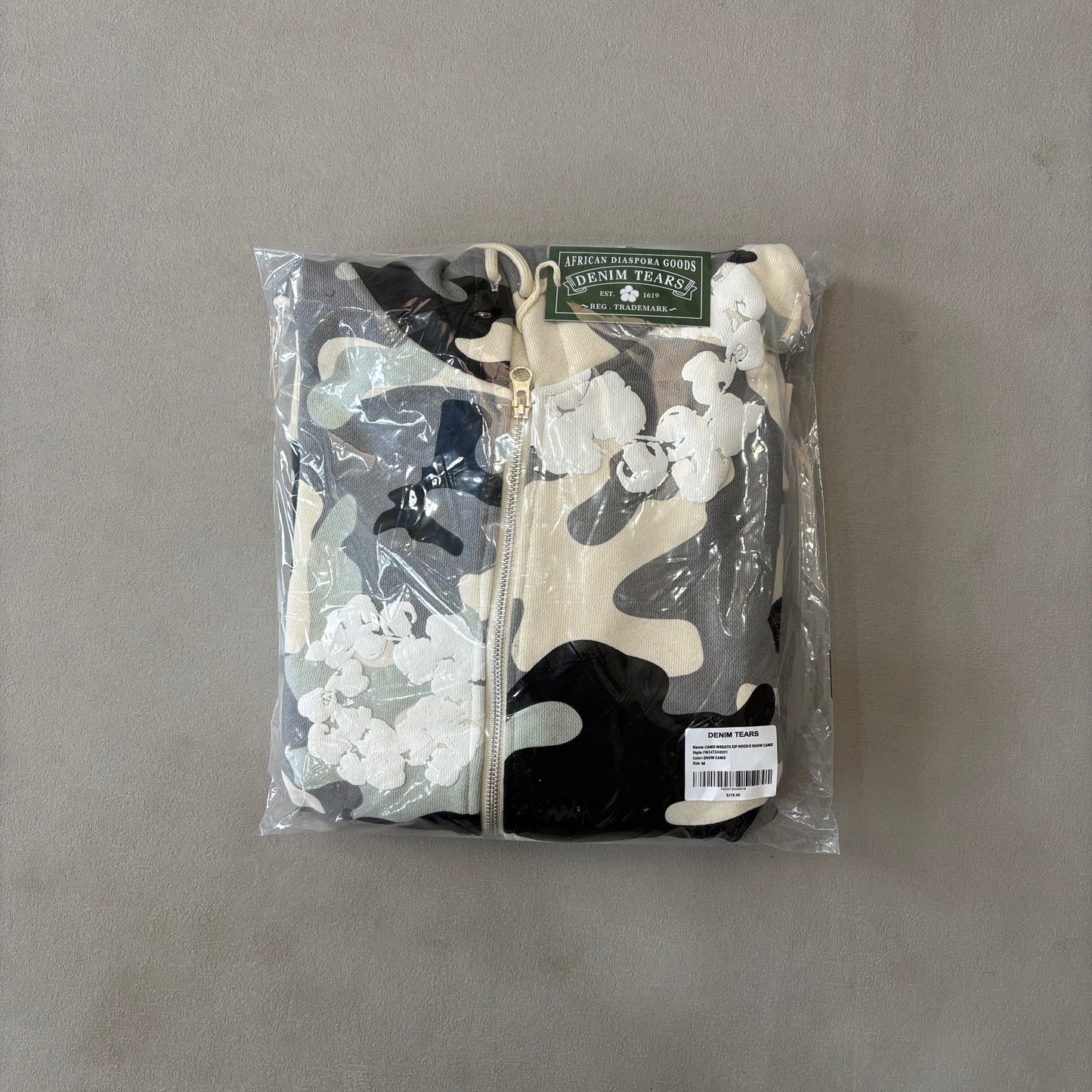 Denim Tears The Cotton Wreath Zip Sweatshirt White Camo
