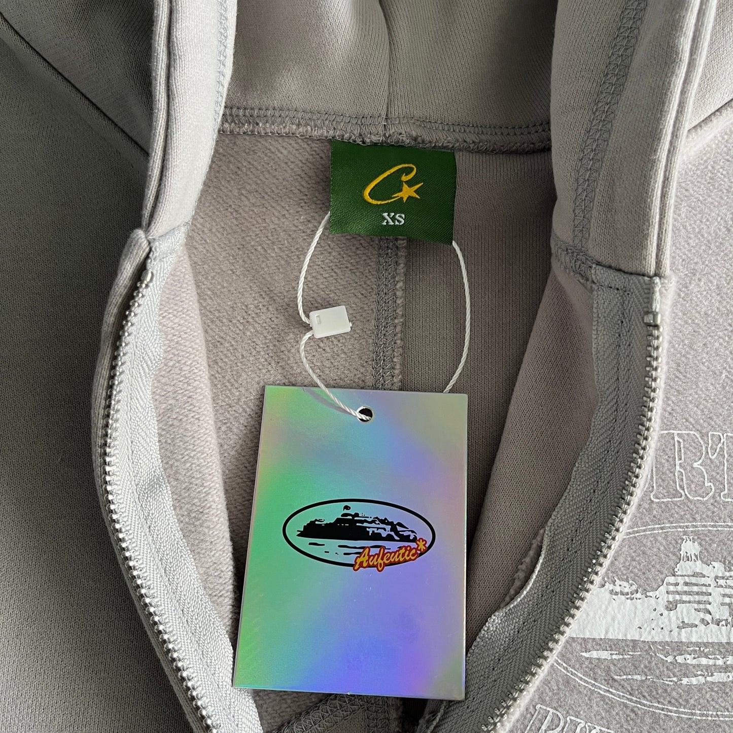 Corteiz Superior V2 Zip-Up Hoodie Stone Grey
