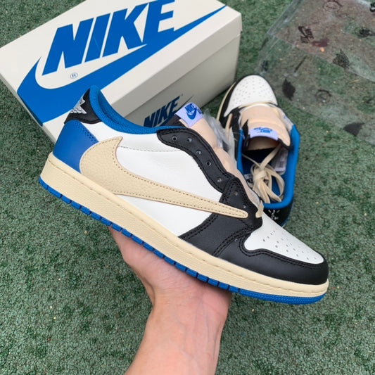 【LJR】Air Jordan 1 Travis Scott x Fragment “Military Blue Low”
