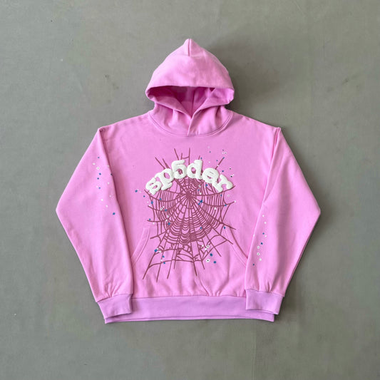 Sp5der OG Web Hoodie Pink