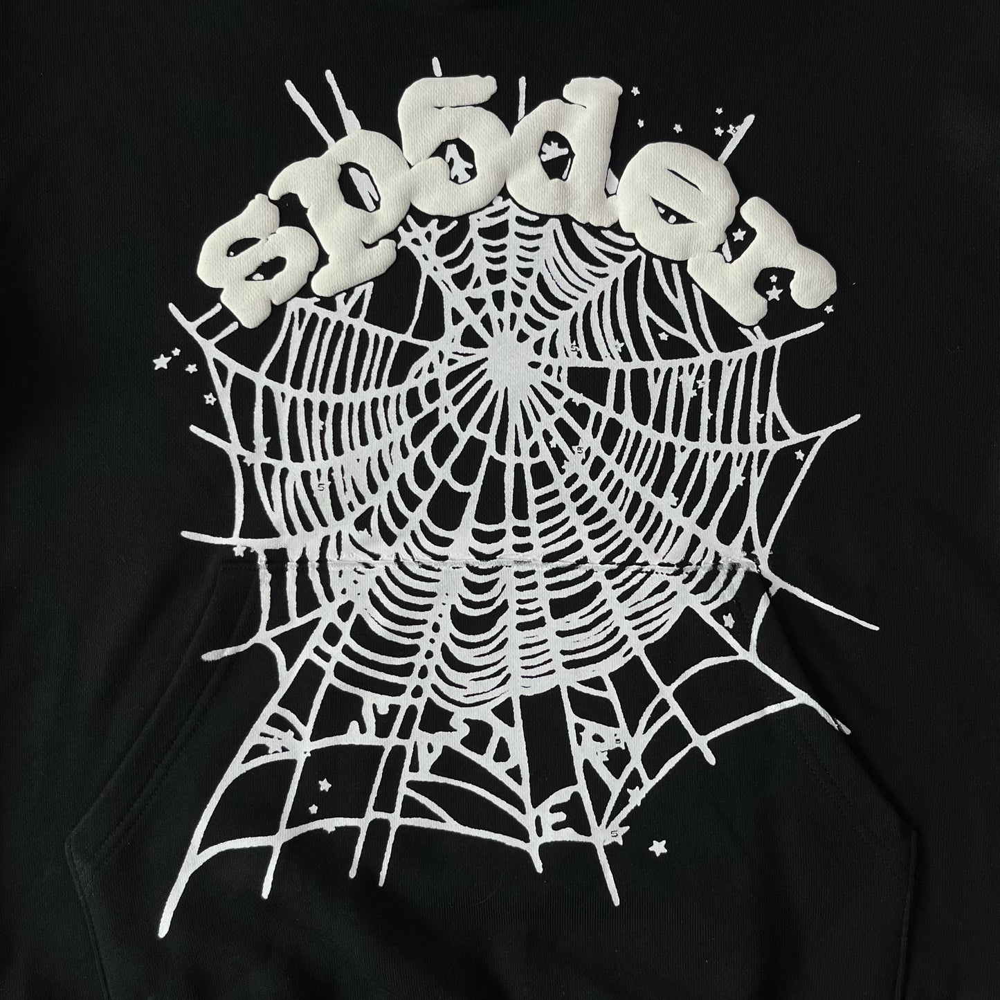 Sp5der OG Web Hoodie Black+White