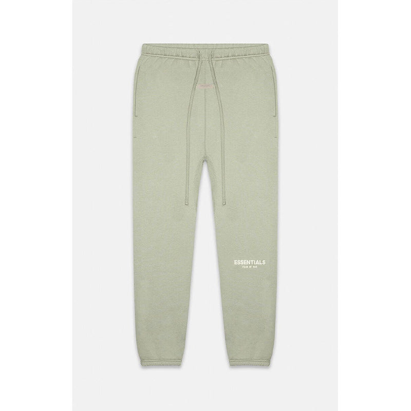 2022SS Flannel Pants White Flocked Print ESSENTIALS Cross Border Sweatpants