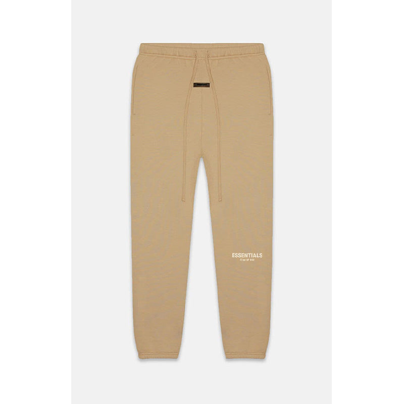 2022SS Flannel Pants White Flocked Print ESSENTIALS Cross Border Sweatpants