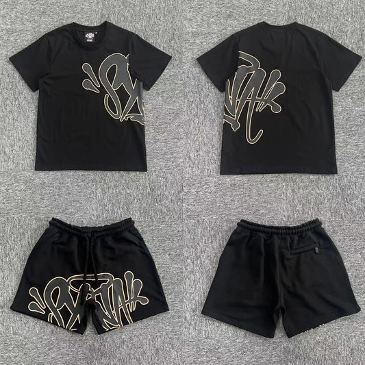 SynaWorld Short Set-Black Rose Gold
