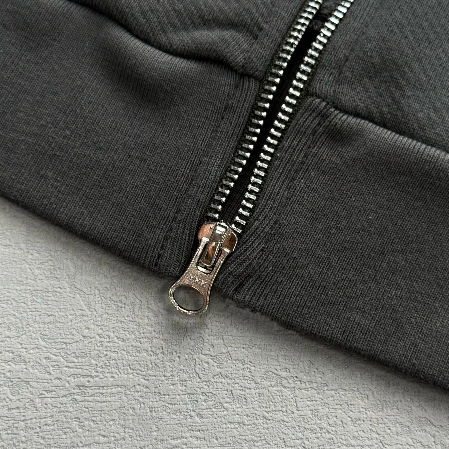 Denim Taers Rhinestone Cotton Wreath Zip Hoodie Black