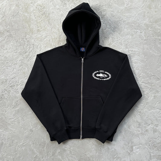 Corteiz Superior V2 Zip-Up Hoodie Black