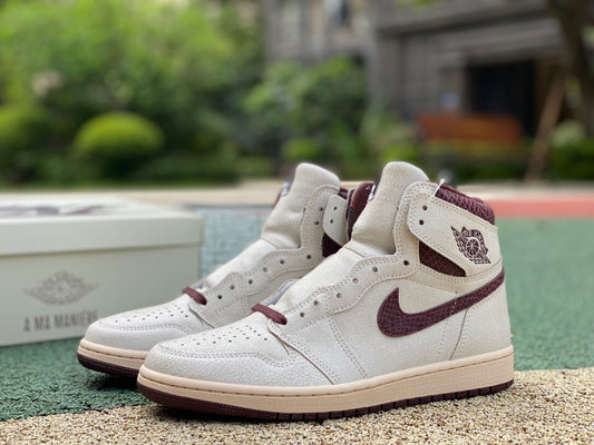【LJR】A Ma Maniere × Nike Air Jordan 1 Retro High OG "Sail and Burgundy"