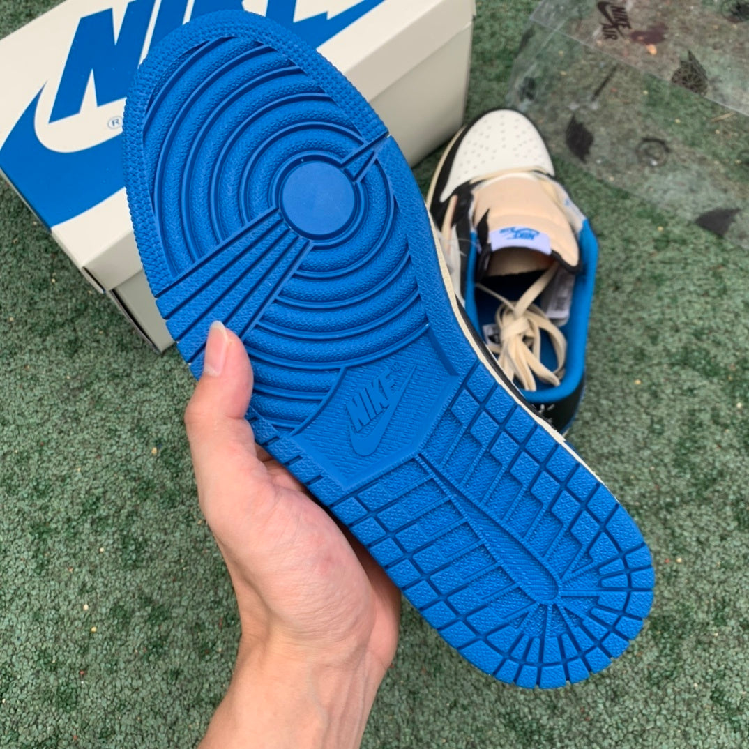 【LJR】Air Jordan 1 Travis Scott x Fragment “Military Blue Low”