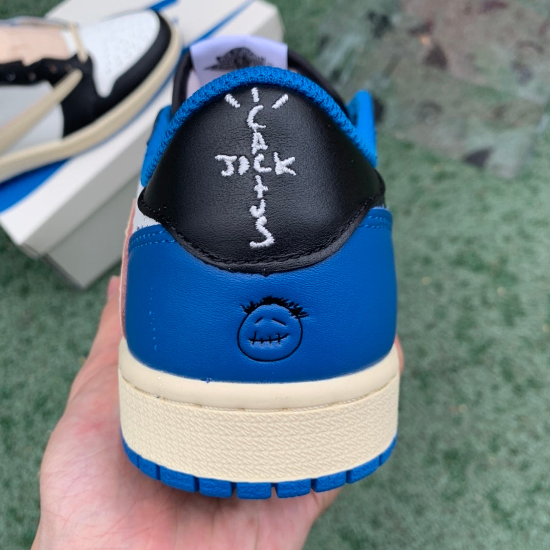【LJR】Air Jordan 1 Travis Scott x Fragment “Military Blue Low”