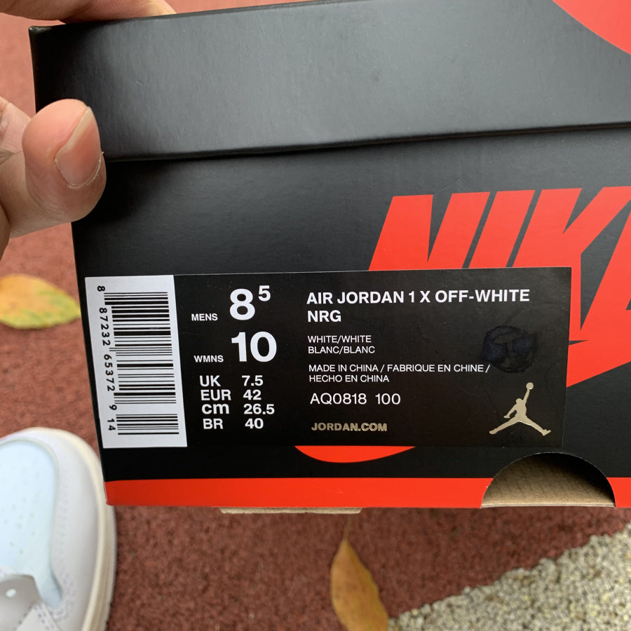 【LJR】 OFF-WHITE x Air Jordan 1 White AJ1 Ow